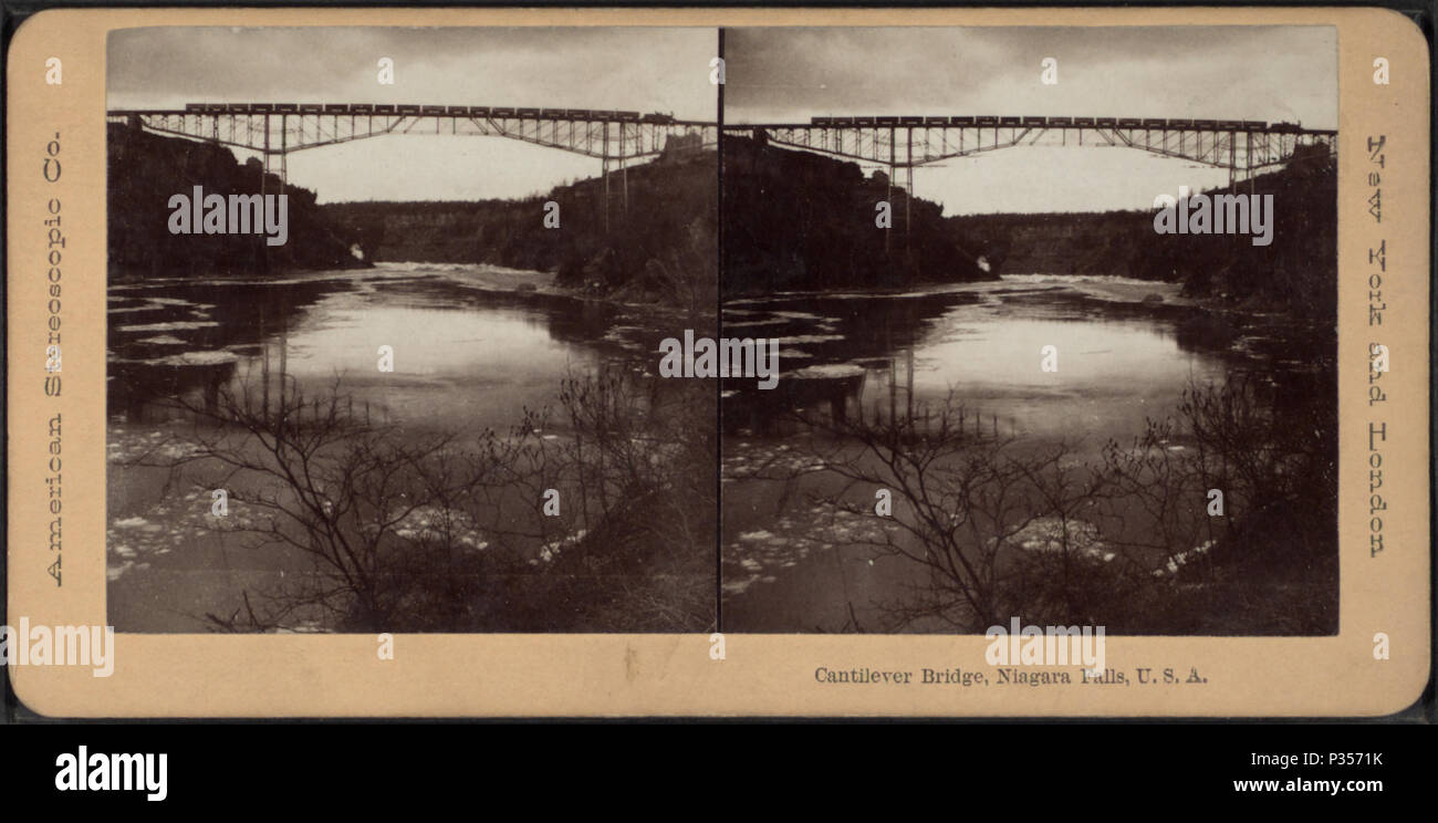 53 Pont cantilever, Niagara Falls, U.S.A, par American Stereoscopic Co., fl. 1896-1906 Banque D'Images