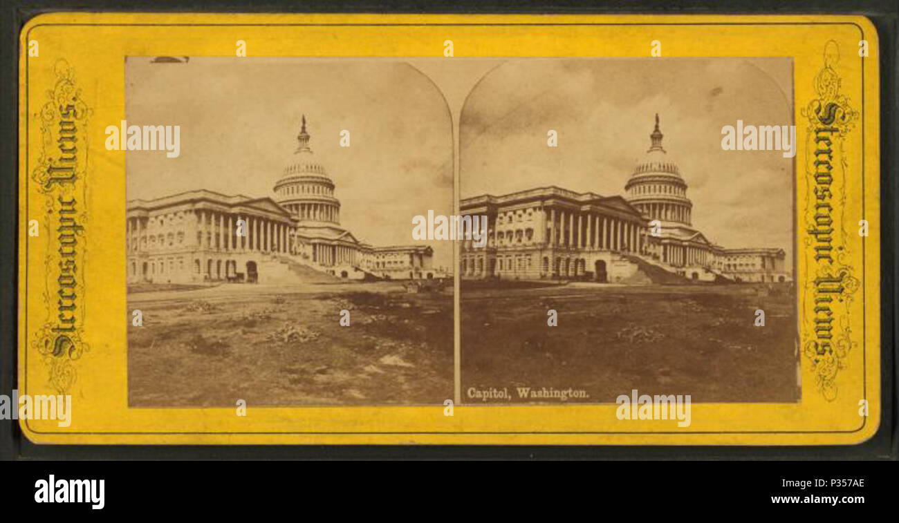 . Capitol, Washington. Titre alternatif : vues stéréographiques. Publié : ca. 1865. Référence : [ca. 1865]. Mentions légales Source : 1865 ?-1885 ?. Point numérique publié le 1-25-2006 ; mise à jour 2-13-2009. 53 Capitol, Washington, à partir de Robert N. Dennis collection de vues stéréoscopiques 3 Banque D'Images