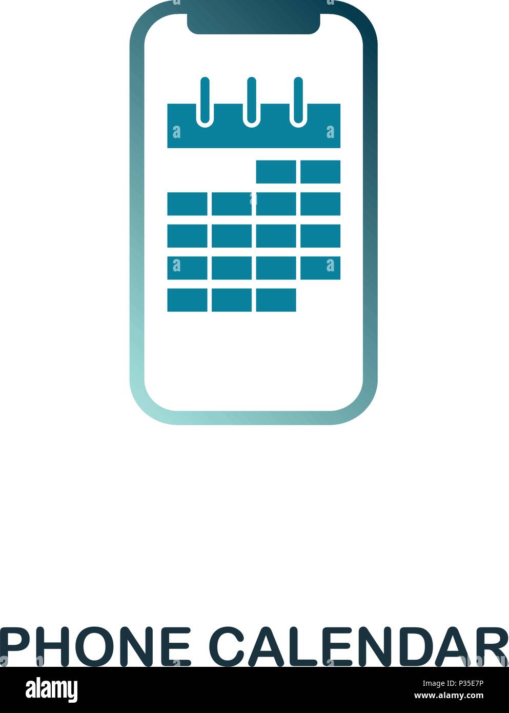 L'icône Calendrier du téléphone. Icône de style plat design. L'ASSURANCECHÔMAGE. Illustration