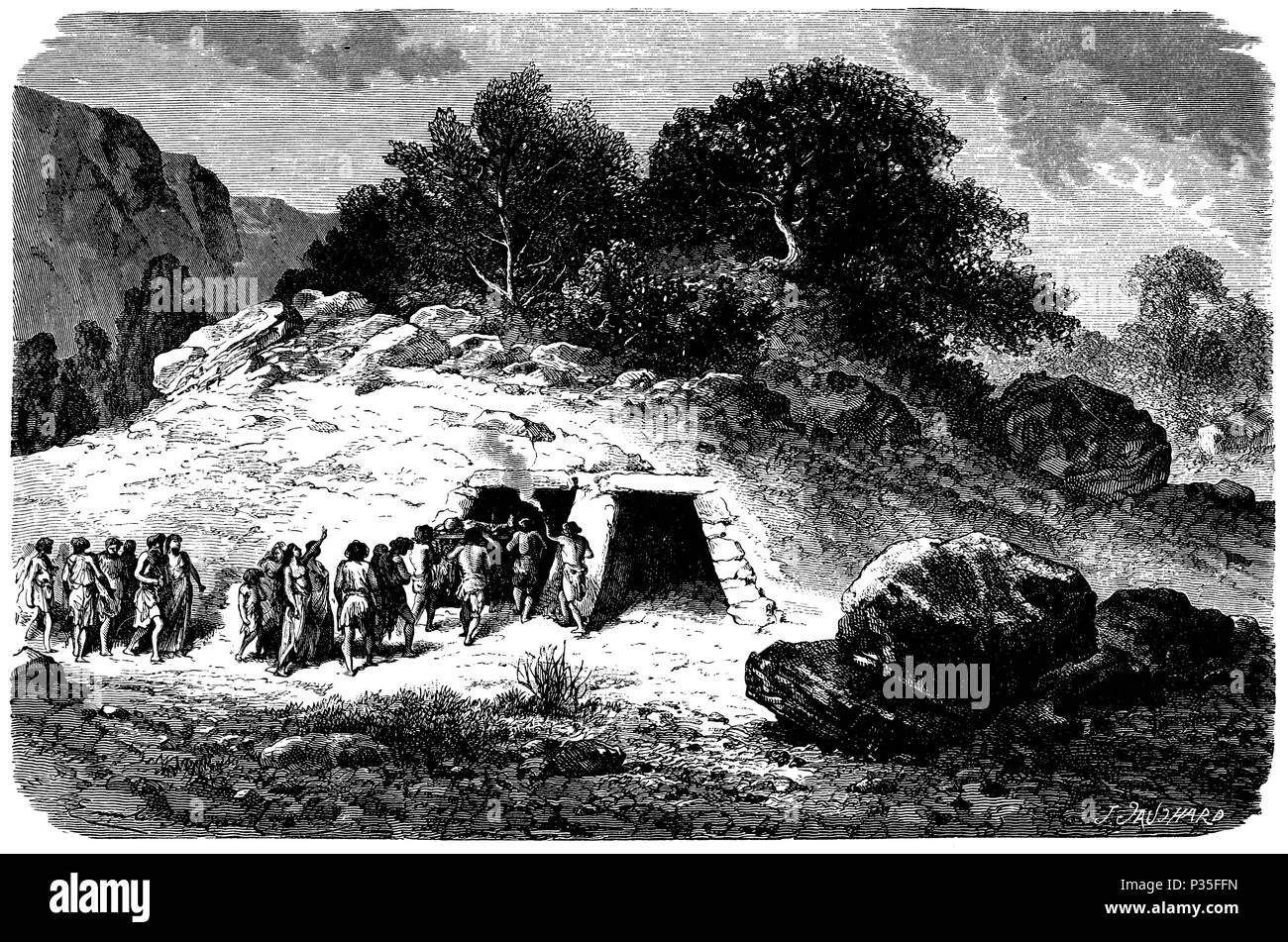 Funérailles à l'époque préhistorique, 1874 Banque D'Images