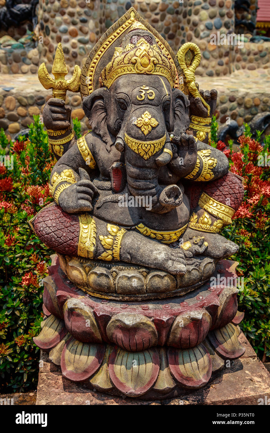 Statue de Ganesha au Wat Phra That Doi Wao, Chiang Rai, Thaïlande Banque D'Images