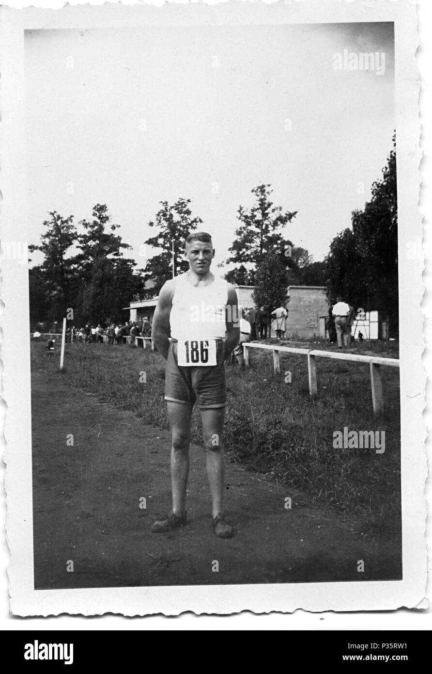 Photo historique, runner dans ville de Kiel, dans le nord de l'Allemagne Banque D'Images