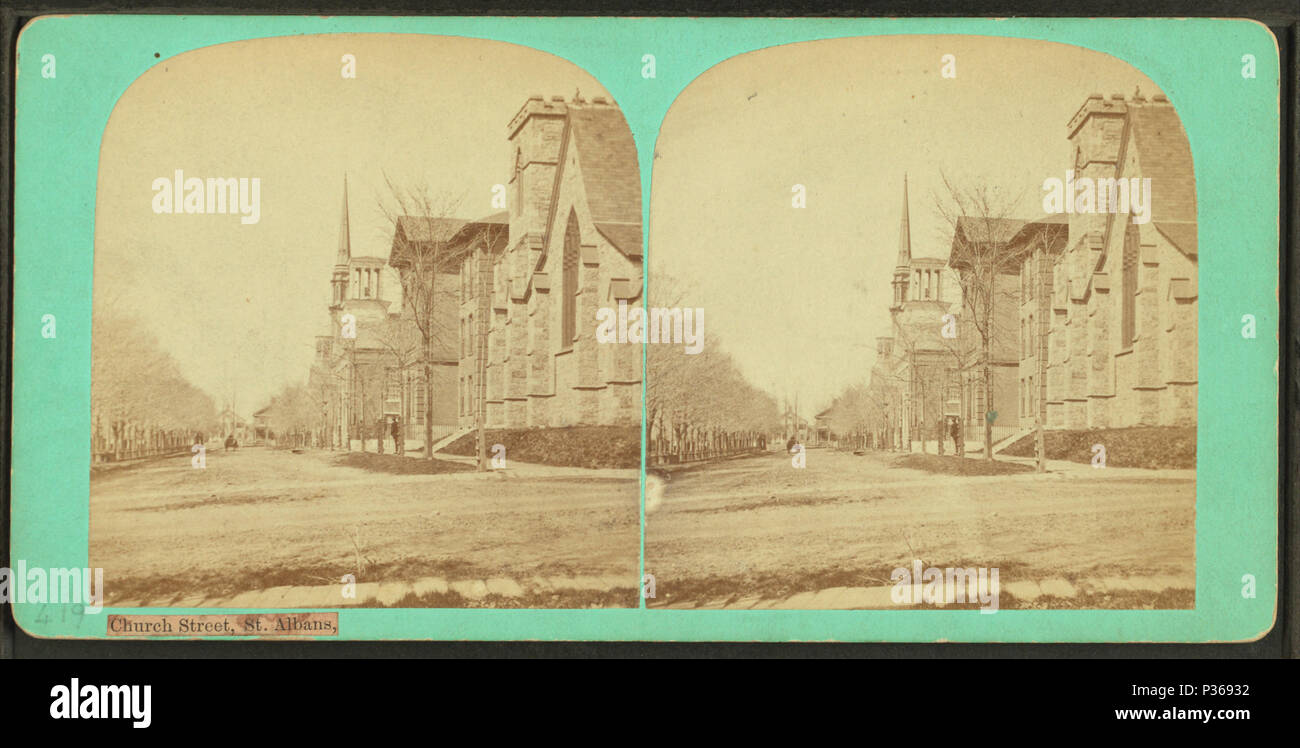 65 Church Street, St Albans, Vermont par société stéréoscopique Banque D'Images
