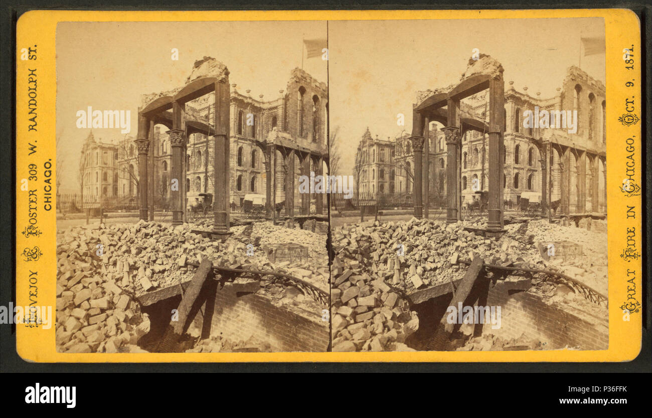 . Court House, vu à travers les ruines de cinquième Banque Nationale. Titre alternatif : grand incendie de Chicago, 9 octobre 1871 ; parmi les ruines à Chicago. 12. Référence : 1871. Mentions légales Source : Chicago, Illinois : Lovejoy & Foster, 1871.. Point numérique publié le 6-15-2005 ; mise à jour 2-12-2009. 78 palais de justice, vu à travers les ruines de cinquième Banque Nationale, par Lovejoy &AMP ; favoriser Banque D'Images