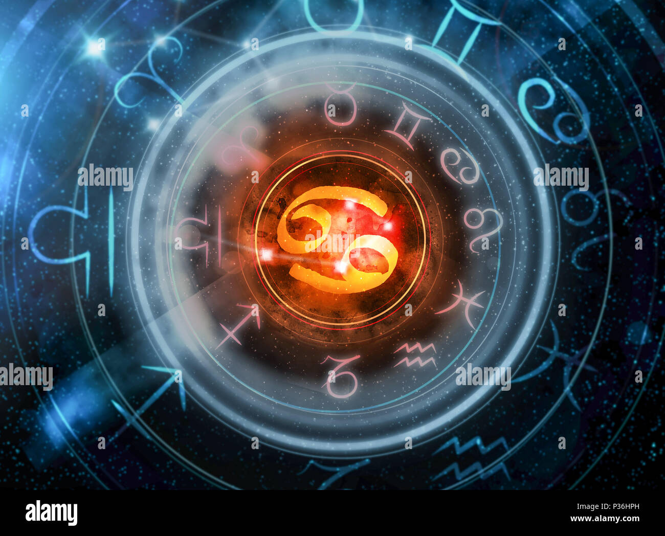 Signe astrologie cancer Banque D'Images