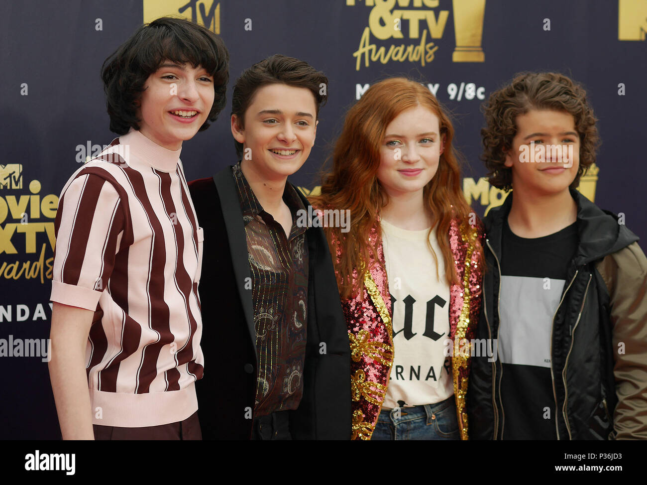 Finn wolfhard assistant au film mtv 2018 Banque de photographies et d