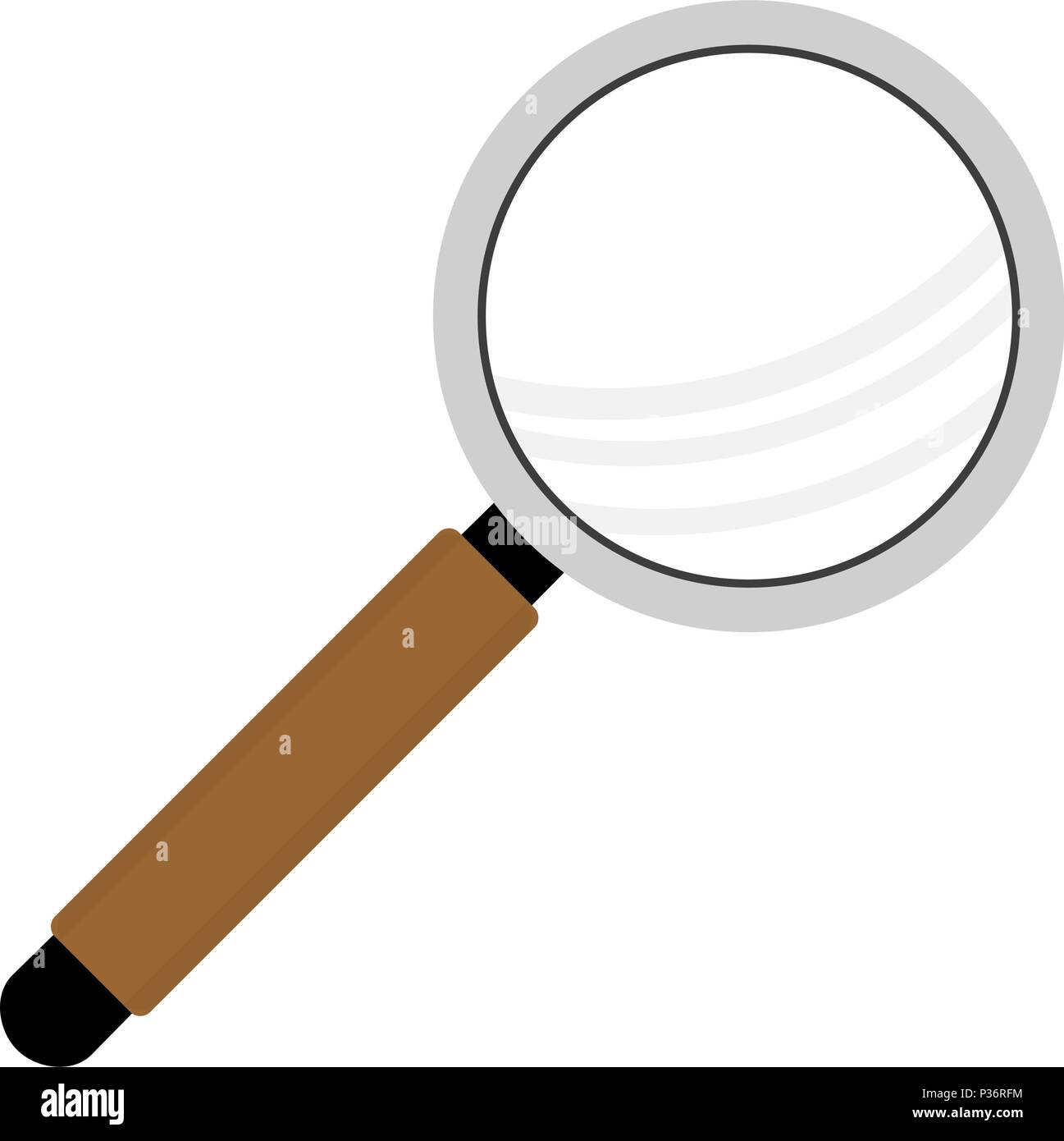 Loupe, loupe à manche. Zoom optique et la mise au point, de recherche et d'exploration, loupe magnifier lentille, vector illustration Illustration de Vecteur