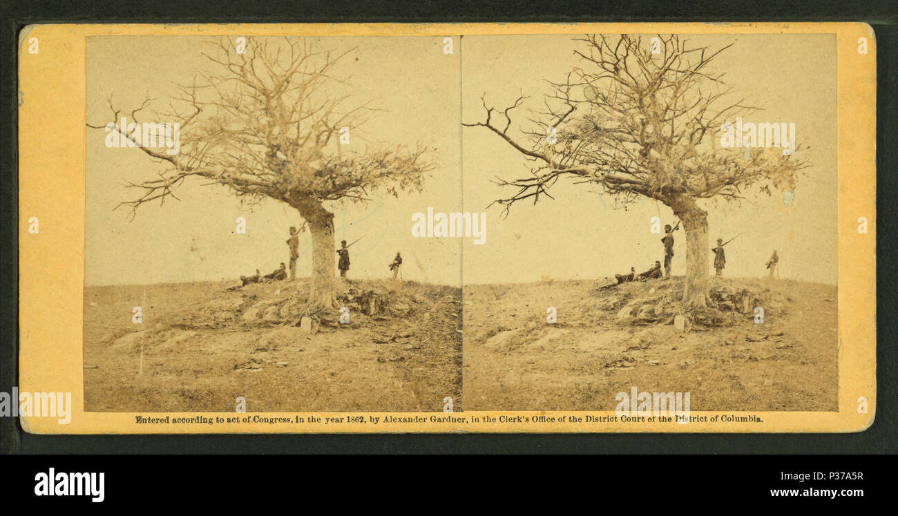 . Le dirigeant d'une tombe sur le champ de bataille d'Antietam. Couverture : 1862-1865. Mentions légales Source : Washington, D.C. : Gardner's Gallery, 1862-1865.. Article publié le 8-11-2006 numérique ; mis à jour le 7-22-2008. 11 Une famille tombe sur le champ de bataille d'Antietam, par Gardner, Alexander, 1821-1882 Banque D'Images