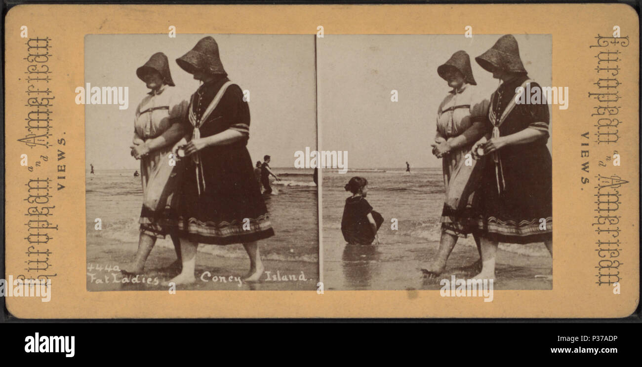 Fat 103 Mesdames, Coney Island, à partir de Robert N. Dennis collection de vues stéréoscopiques Banque D'Images