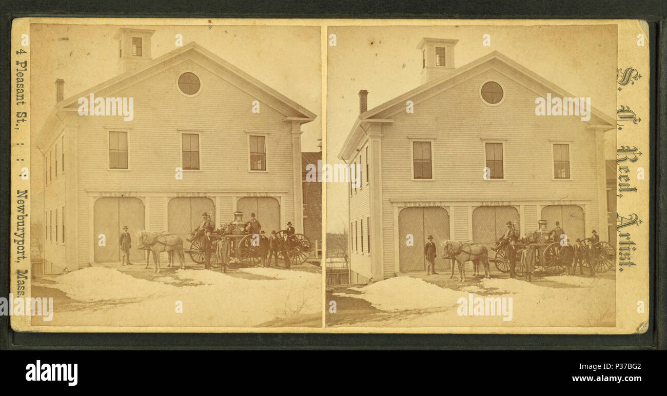 105 caserne, autopompe de vapeur à l'avant, par S. C. Reed Banque D'Images