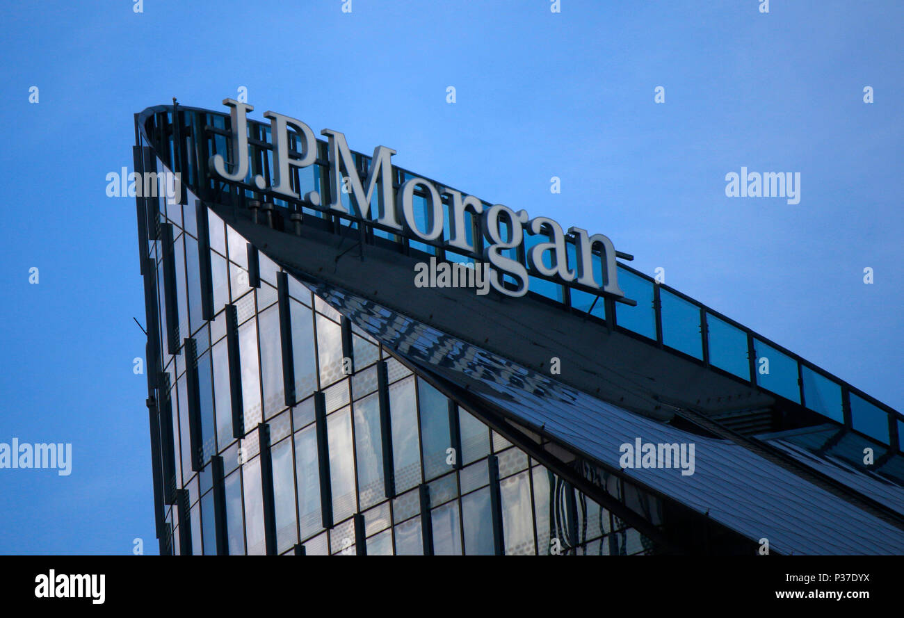 Logo das der Marke 'JP Morgan', Sydney, Australie. Banque D'Images