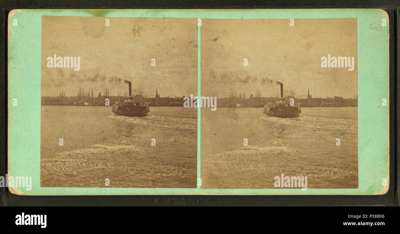 . Cannonière et ferry. Titre alternatif : Vues de Boston et environs. Couverture : 1860 ?-1870 ?. Mentions légales : Source de Boston et de Gloucester, Mass. : Frank Rowell et ami Hervey, 1860 ?-1870 ?. Point numérique publié ; mise à jour 2-13-2009. Canon 135 Bateau et Ferry, par John B. Heywood Banque D'Images