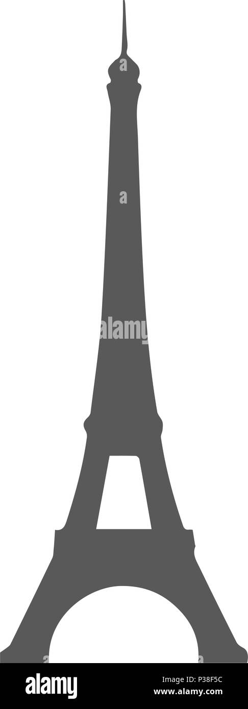 Silhouette de la Tour Eiffel. Vector illustration. Isolé sur un fond blanc. Illustration de Vecteur