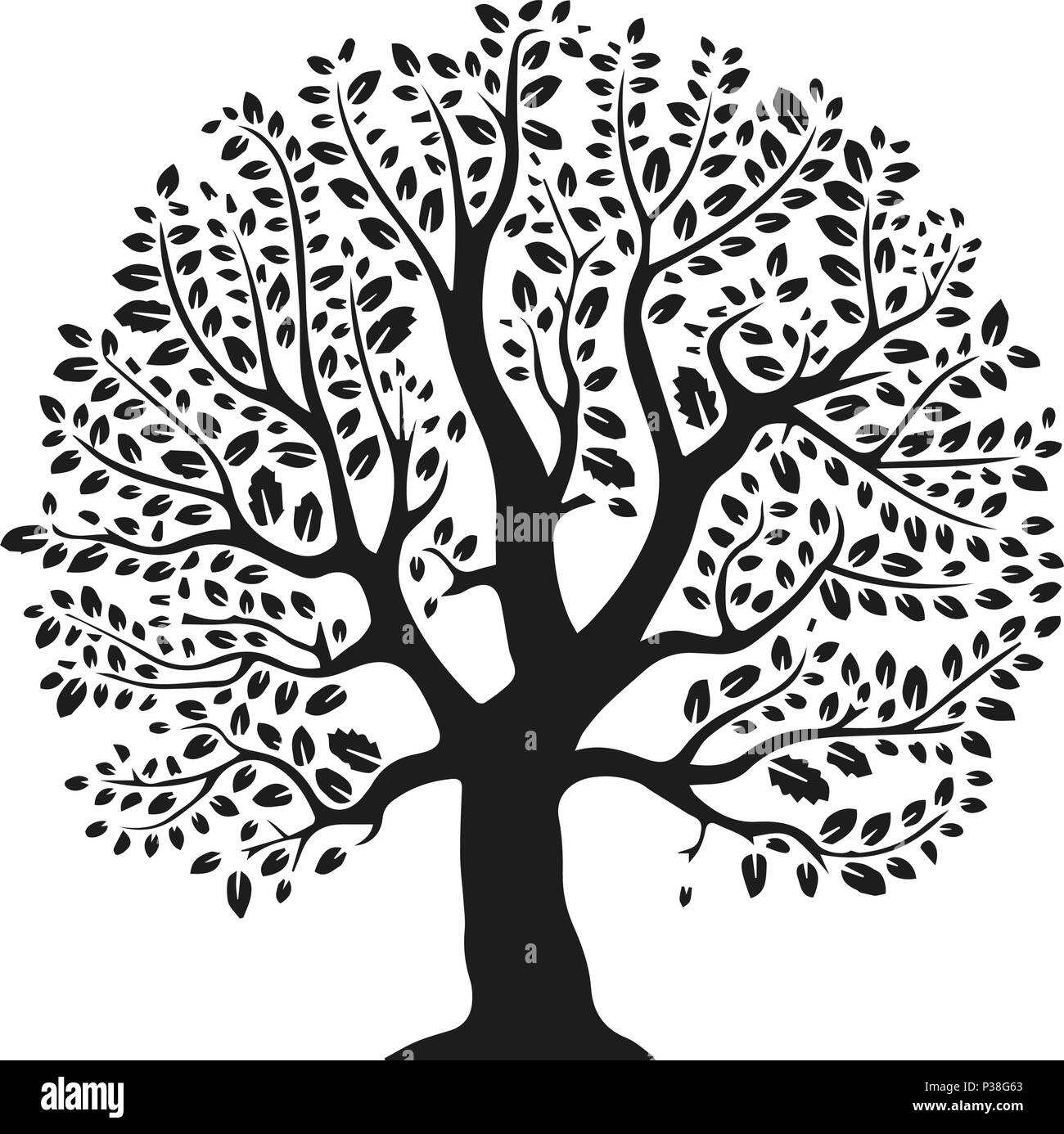 Arbre fantastique. Vector illustration d'un arbre. Isolé sur un fond blanc. Illustration de Vecteur