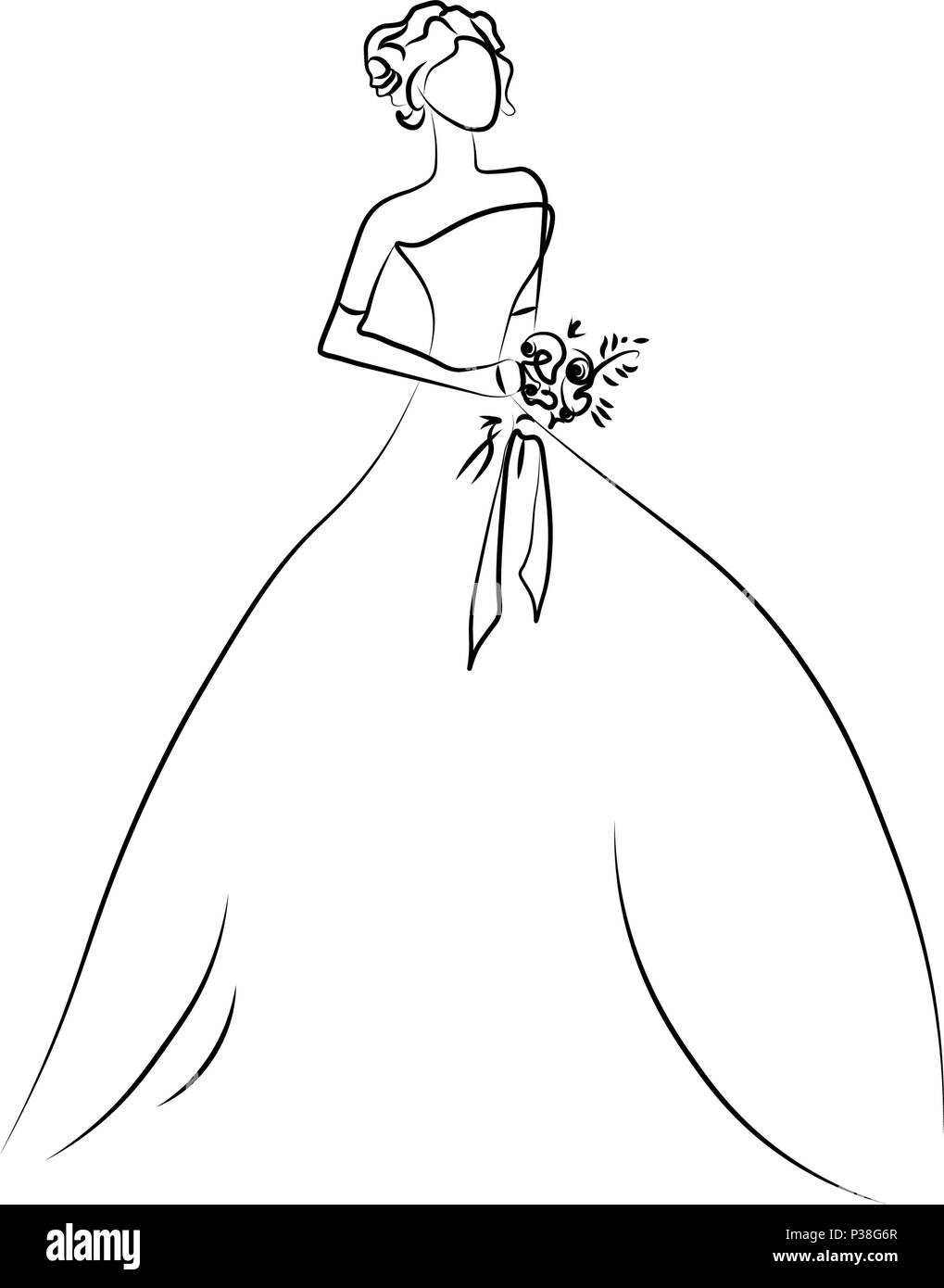 Fille à la recherche d'une robe de mariée Banque d'images vectorielles -  Alamy