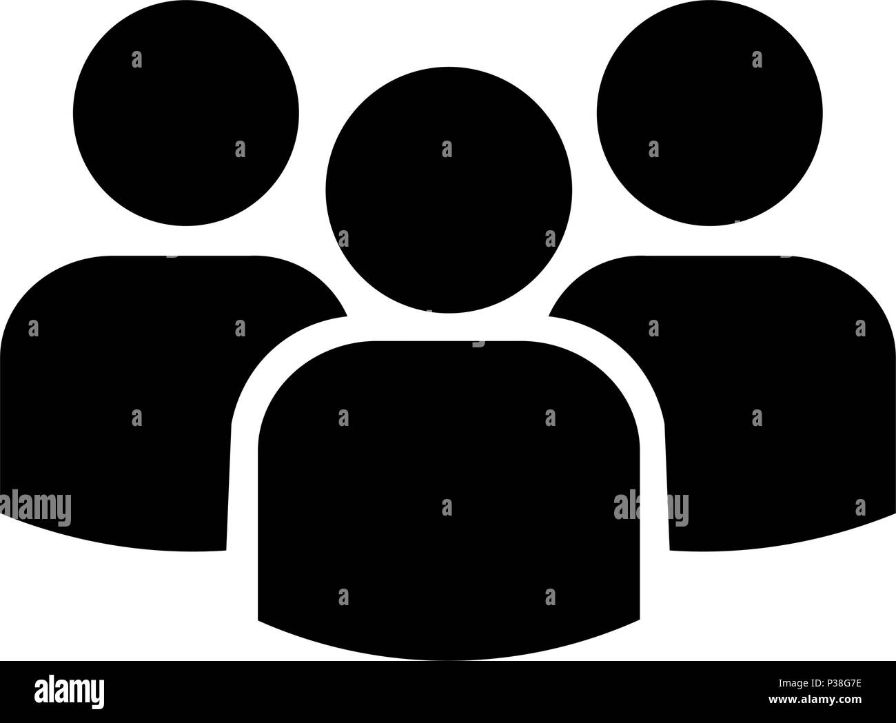 Icône de groupe de trois personnes. Vector illustration simple. Isolé sur un fond blanc. Illustration de Vecteur