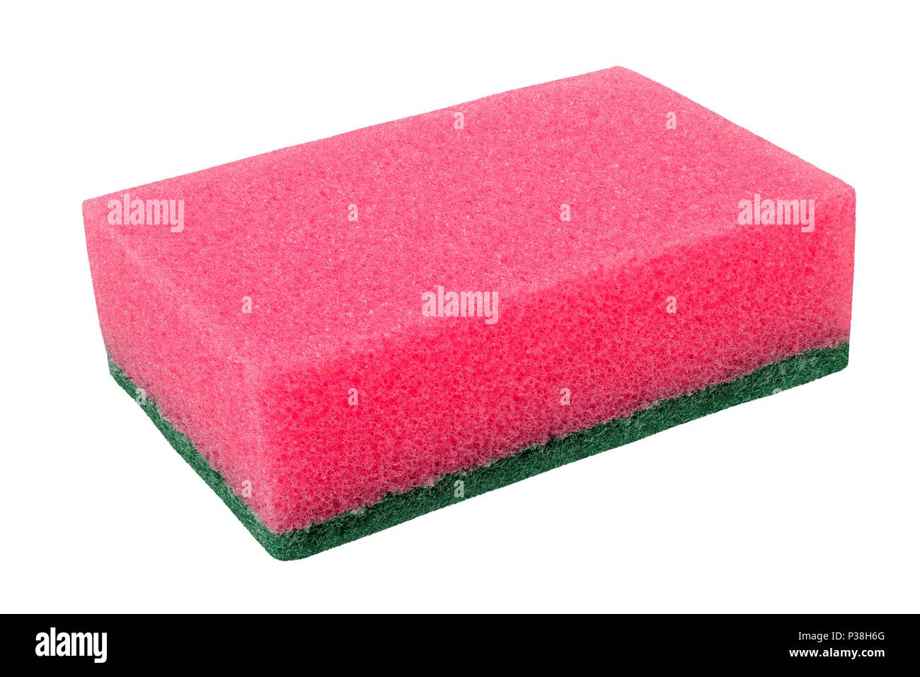 Éponge de nettoyage polyuréthane isolé sur fond blanc Banque D'Images