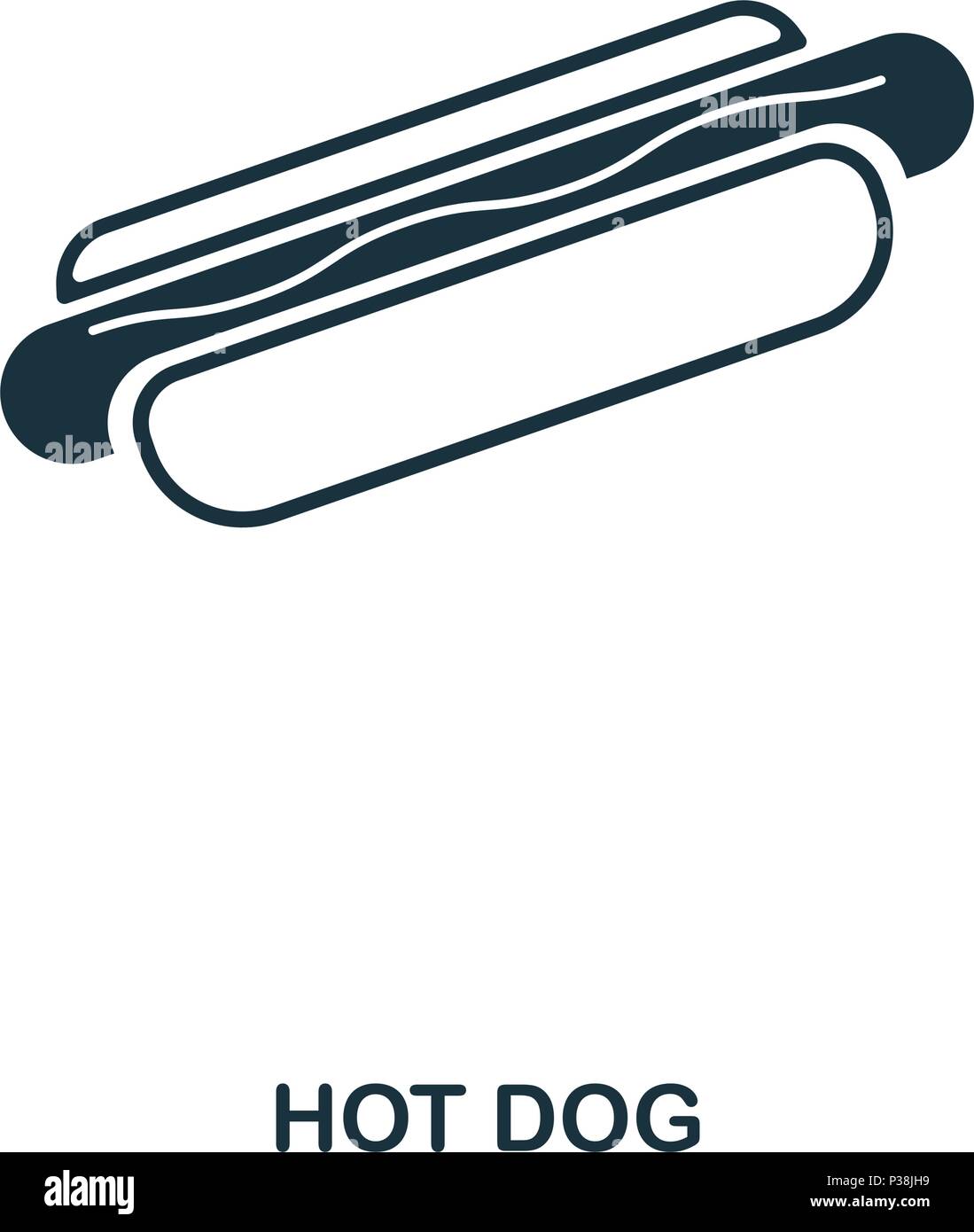 Contour simple icône de hot-dog. Pixel élément linéaire parfaite. Hot Dog style du contour à l'aide de l'icône dans l'interface utilisateur Web, application mobile, l'impression. Illustration de Vecteur