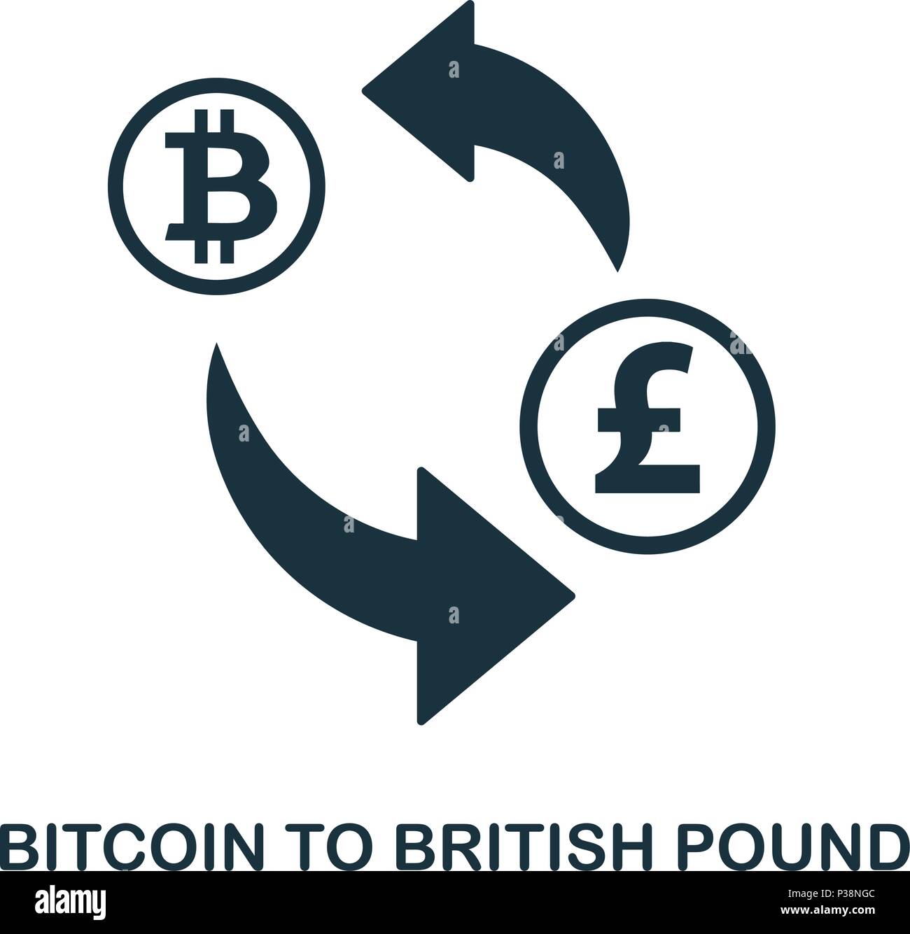 De Bitcoin British Pound icône. Application pour mobile, l'impression, l'icône du site web. L'élément simple à chanter. Bitcoin monochrome à l'icône de la livre sterling l'illustration. Illustration de Vecteur