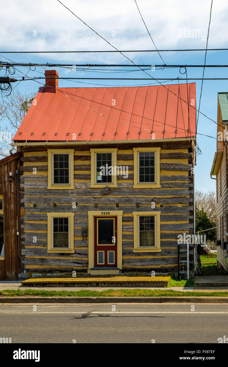 Log Cabin, 5328, rue Main, Middletown, New York Banque D'Images