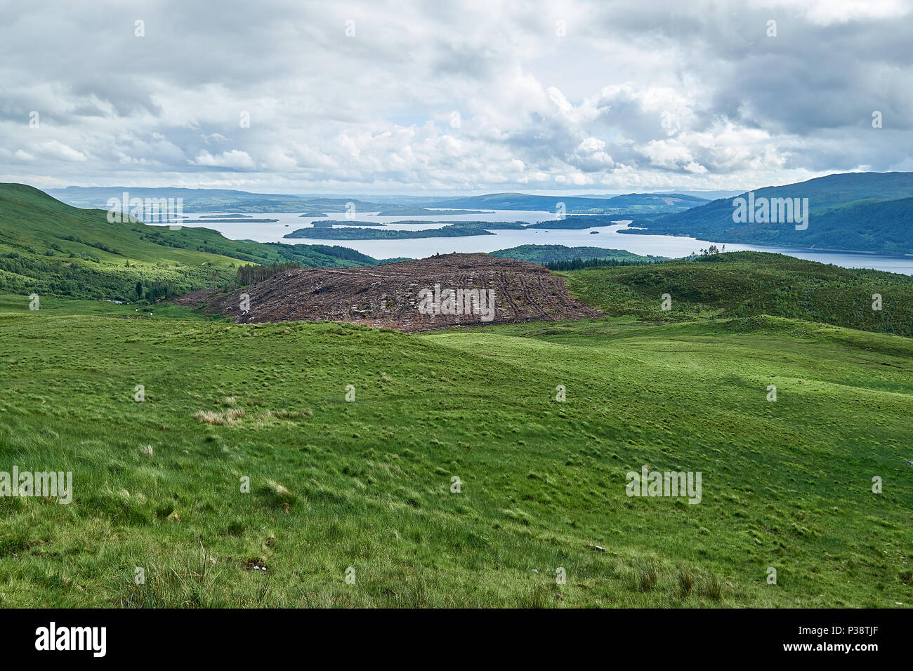 Paysage rural route de Ben Lomond, et le Parc National des Trossachs, Stirlingshire, Highlands écossais Banque D'Images