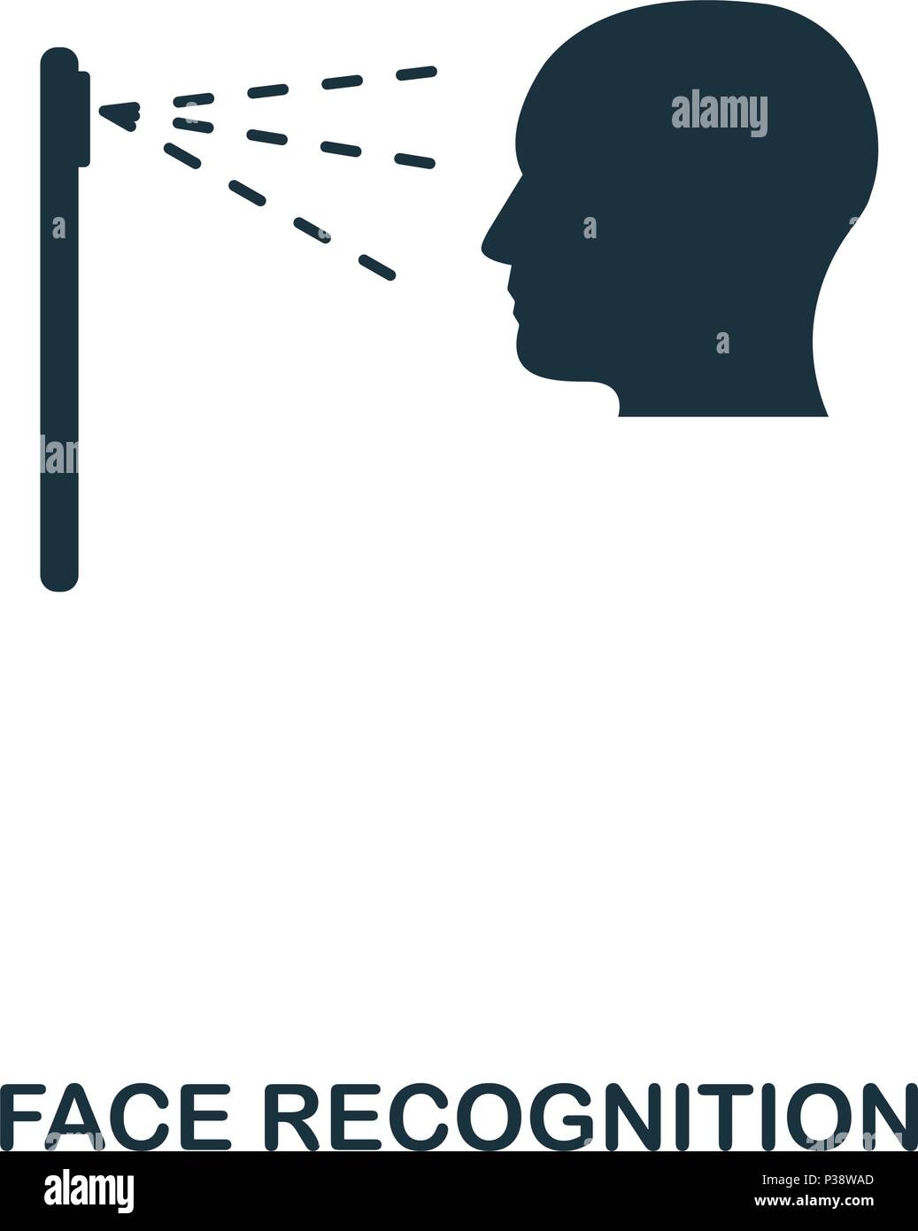 L'icône de la reconnaissance des visages. Application pour mobile, l'impression, l'icône du site web. L'élément simple à chanter. L'icône de la reconnaissance du visage monochrome illustration. Illustration de Vecteur