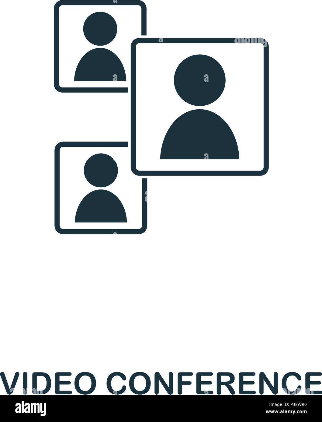 L'icône Conférence vidéo. Application pour mobile, l'impression, l'icône du site web. L'élément simple à chanter. L'icône Conférence vidéo monochrome illustration. Illustration de Vecteur