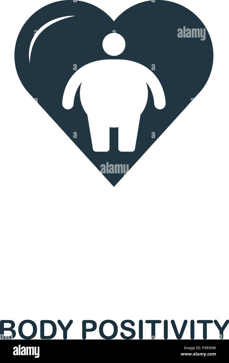 L'icône de la positivité du corps. Application pour mobile, l'impression, l'icône du site web. L'élément simple à chanter. Corps monochrome icône positivité illustration. Illustration de Vecteur