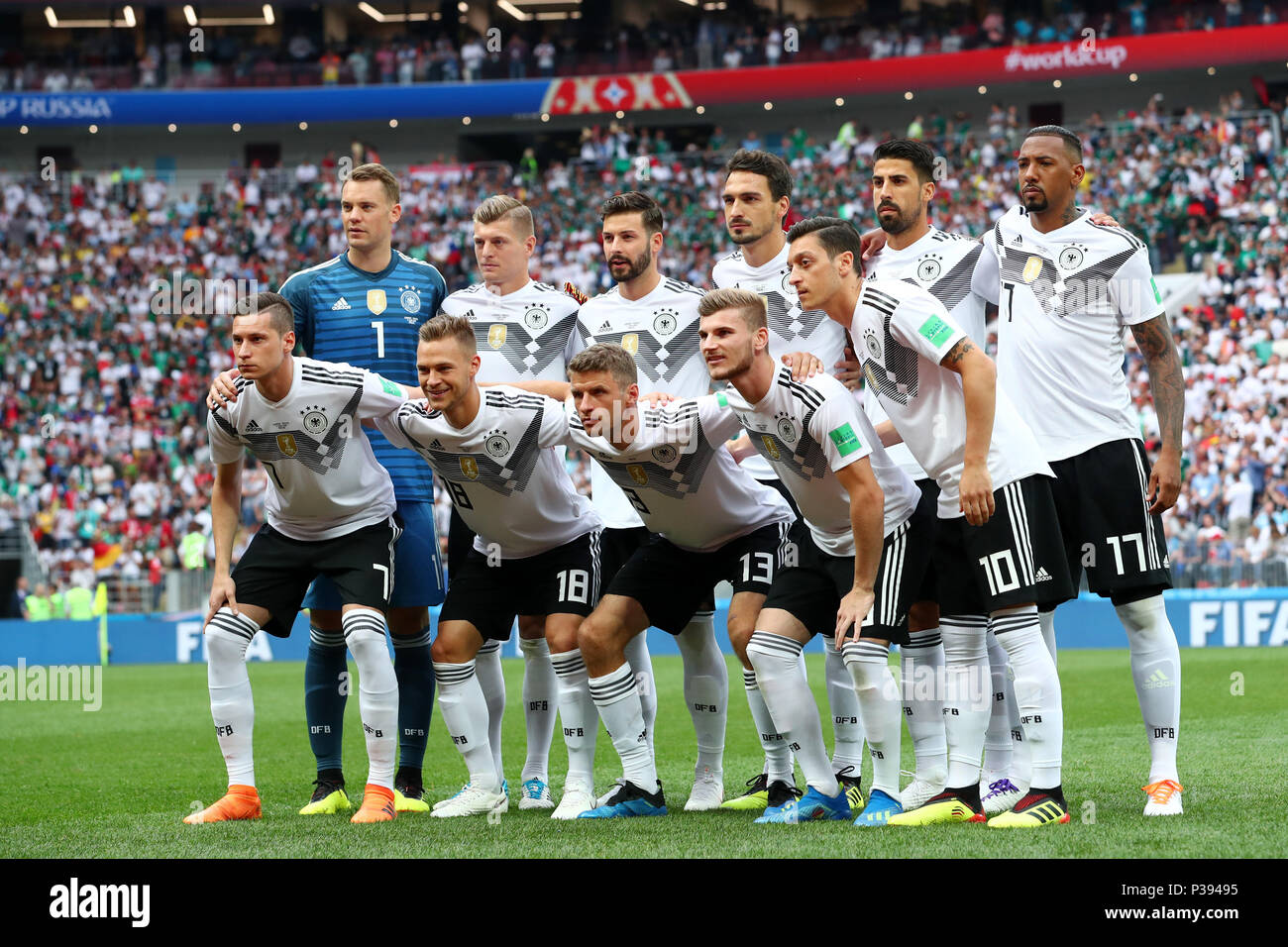 Moscou, Russie. 17 Juin, 2018. Groupe de l'équipe de l'Allemagne (GER) Football/soccer : la Russie Coupe du Monde 2018 Groupe F match entre l'Allemagne - le Mexique au stade Luzhniki de Moscou, Russie . Credit : Yohei Osada/AFLO SPORT/Alamy Live News Banque D'Images