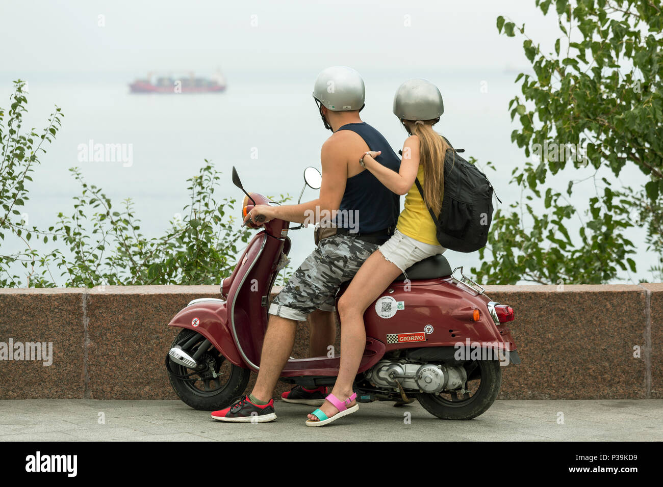 Odessa, Ukraine, les gens sur la mer Noire Banque D'Images