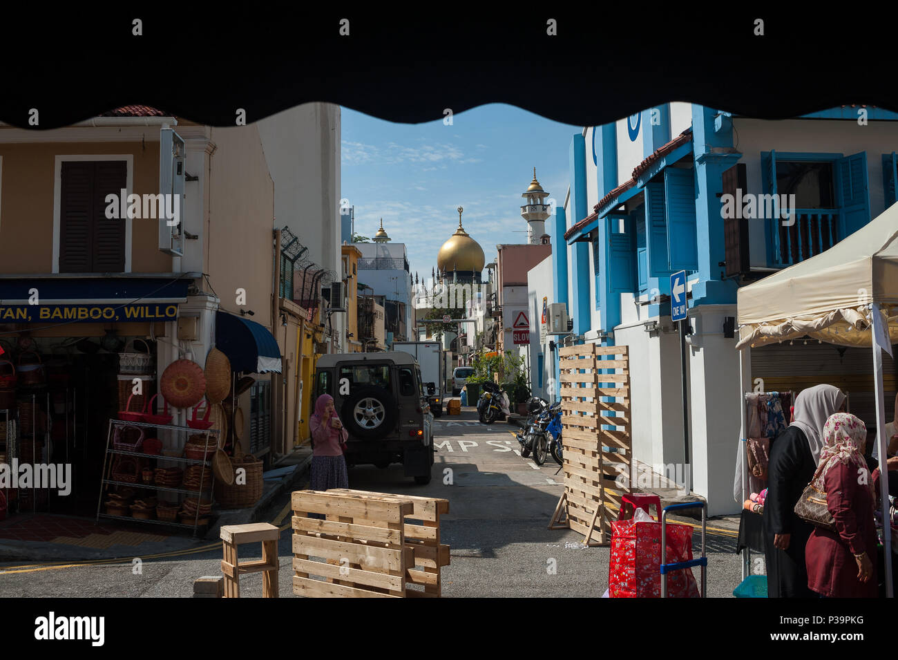 Singapour, République de Singapour, scène de rue dans le quartier arabe de Singapour Banque D'Images