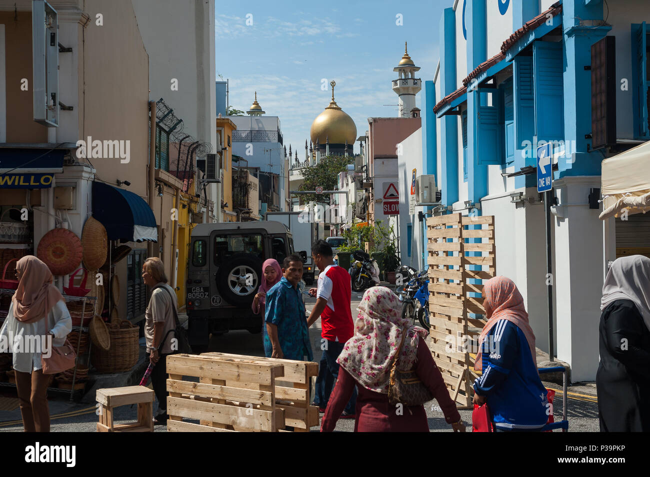 Singapour, République de Singapour, scène de rue dans le quartier arabe de Singapour Banque D'Images