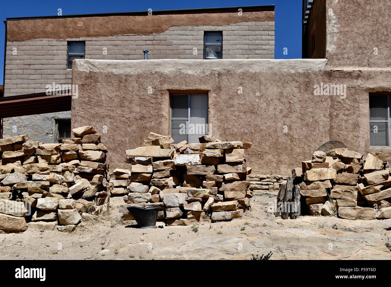 En cours de construction dans la région de Acoma Pueblo Banque D'Images