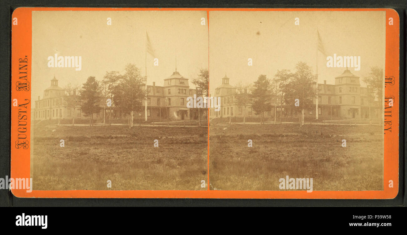 . Les bâtiments administratifs, Augusta, Maine. Couverture : 1869 ?-1880 ?. Point numérique publié le 7-18-2005 ; mise à jour 2-12-2009. 15 Les bâtiments administratifs, Augusta, Maine, par Henry Bailey Banque D'Images