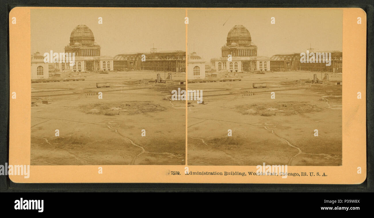 15 Les bâtiments administratifs, Chicago World's Fair, malade, par Kilburn, B. W. (Benjamin West), 1827-1909 Banque D'Images