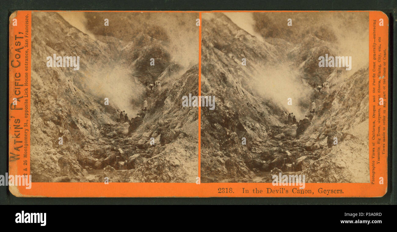 151 dans le canyon du diable, geysers, par Watkins, Carleton E., 1829-1916 Banque D'Images