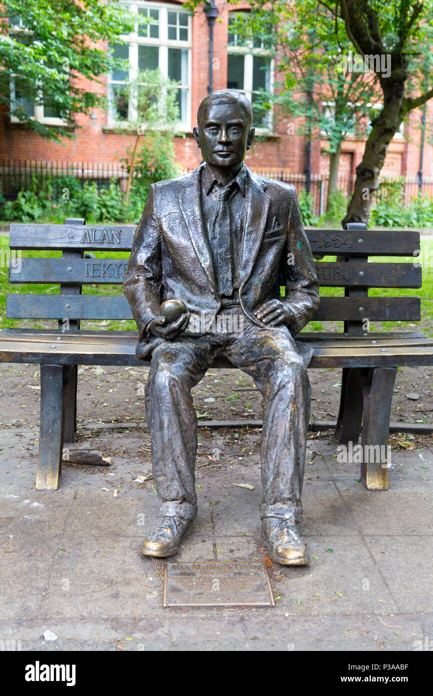 Alan Turing à Sackville Memorial Park à Manchester, UK Banque D'Images