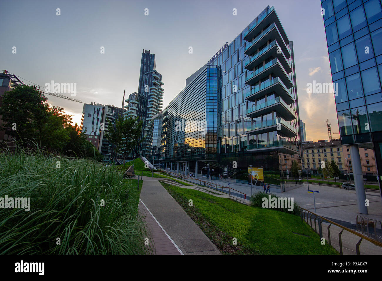 Solaria Tower conçu par les architectes Arquitectonica et l'Diamantini bâtiment dans le quartier de Porta Nuova à Milan, Lombardie, Italie Banque D'Images