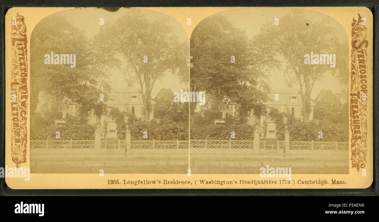 . Résidence Longfellow (siège de Washington 1773) Cambridge, Massachusetts TITRE ALTERNATIF : trésors stéréoscopique. Couverture : 1859 ?-1910 ?. Mentions légales Source : 1859 ?-1910 ?. Point numérique publié le 7-28-2005 ; mise à jour 2-12-2009. 172 résidence Longfellow (siège de Washington 1773) Cambridge, Mass., par Littleton Visualiser 4 Co. Banque D'Images