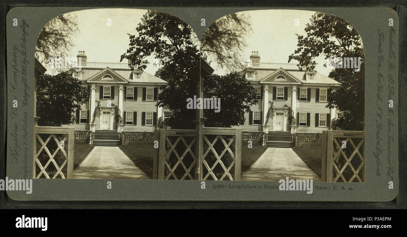 173 accueil de Longfellow, Cambridge, Mass., Etats-Unis, par Keystone View Company Banque D'Images