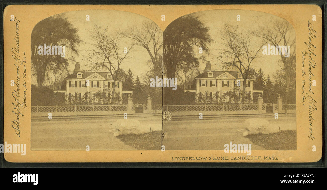 173 accueil de Longfellow, Cambridge, Mass, par Underwood &AMP ; Underwood Banque D'Images