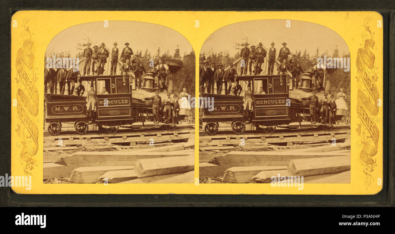 . 'Locomotives Hercules.' TITRE ALTERNATIF : paysage américain ; New England série. Couverture : 1860 ?-1903 ?. Article 3-9-2006 numérique publié ; mise à jour 6-25-2010. Locomotive 171 'Hercules.', de Robert N. Dennis collection de vues stéréoscopiques Banque D'Images