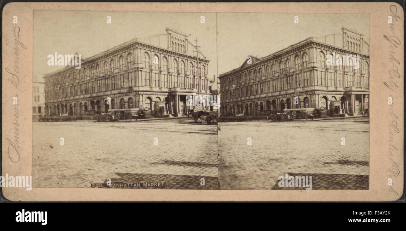 . Marché de Manhattan. Titre alternatif : paysages américains. Référence : [1860 ?-1905 ?]. 10-24-2005 point numérique publié ; mis à jour le 2-11-2009. 183 Marché de Manhattan, Robert N. Dennis collection de vues stéréoscopiques Banque D'Images