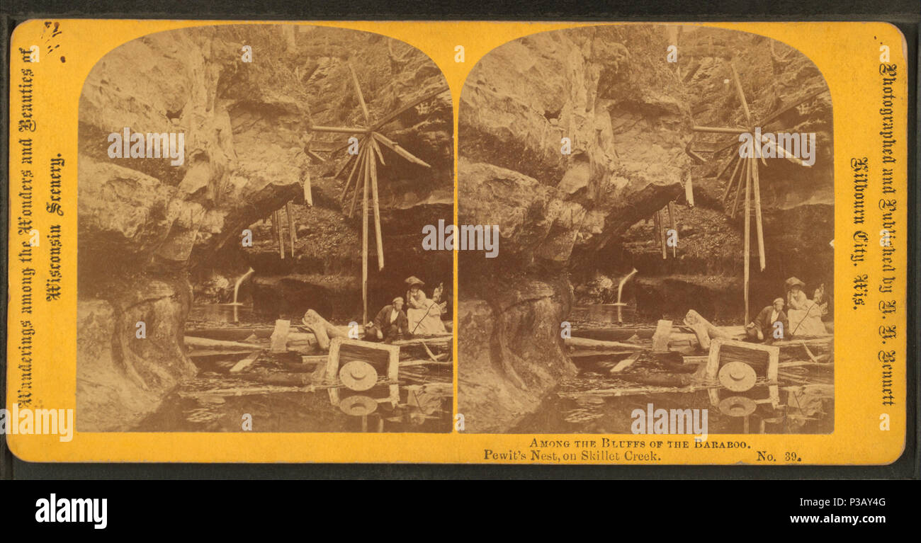 . Parmi les escarpements de la Baraboo, Pewit's Nest, sur poêlon Creek. Titre alternatif : errances parmi les merveilles et les beautés des paysages du Wisconsin. Création : ca. 1875. Couverture : 1860 ?-1920 ?. Mentions légales Source : 1860 ?-1920 ?. Point numérique publié le 1-28-2006 ; mise à jour 2-12-2009. 20 Parmi les escarpements de la Baraboo, Pewit's Nest, sur poêlon Creek, par Bennett, H. H. (Henry Hamilton), 1843-1908 Banque D'Images