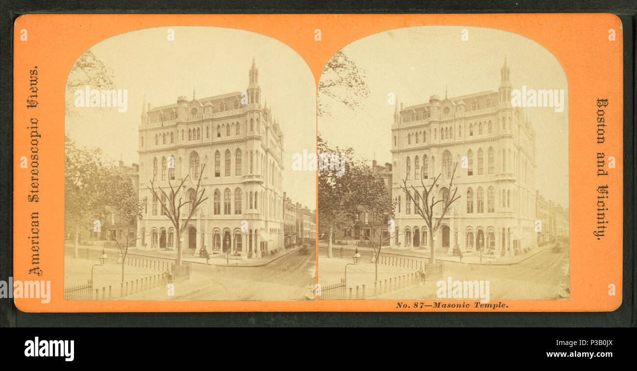 186 temple maçonnique, de Robert N. Dennis collection de vues stéréoscopiques Banque D'Images