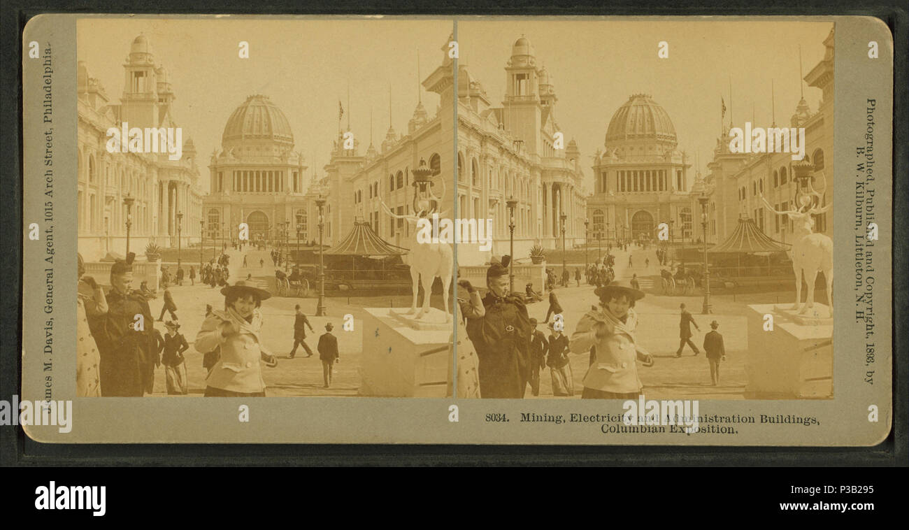 191 l'exploitation minière, l'électricité et de l'Administration des bâtiments, Columbian Exposition, par Kilburn, B. W. (Benjamin West), 1827-1909 Banque D'Images