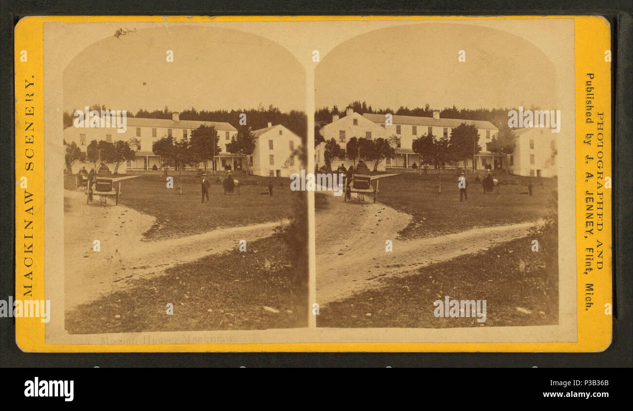 . Maison de la mission, Mackinaw. Titre alternatif : Mackinaw paysage. 1865-1900 Création :. Article publié le 4-8-2005 numérique ; mis à jour le 2-12-2009. 193 Mission House, Mackinaw, par Jenney, J. A. (James A.) Banque D'Images