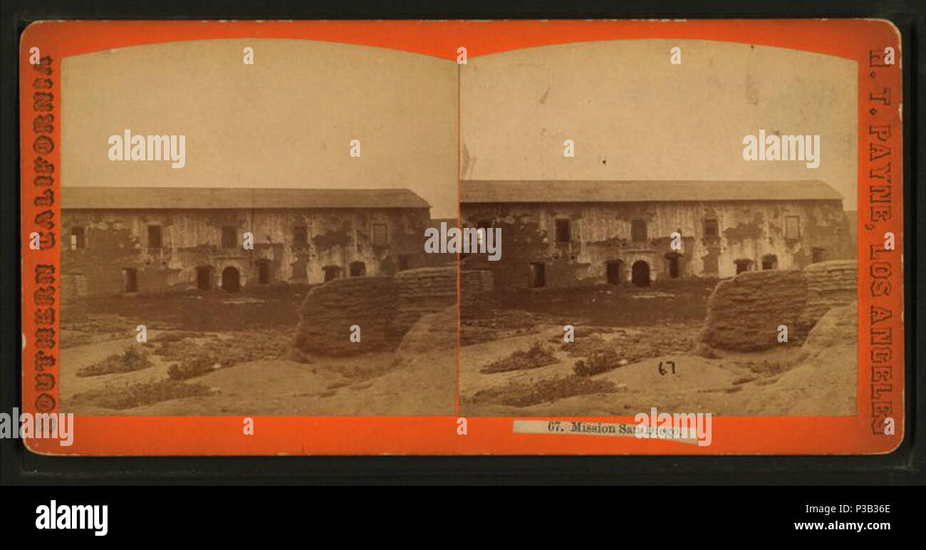 . La mission de San Diego. Titre alternatif : le sud de la Californie. Couverture : 1870 ?-1885 ?. Mentions légales Source : 1870 ?-1885 ?. Point numérique publié le 2-16-2006 ; mise à jour 2-12-2009. 194 Mission San Diego, par Payne, H. T. (Henry) Banque D'Images