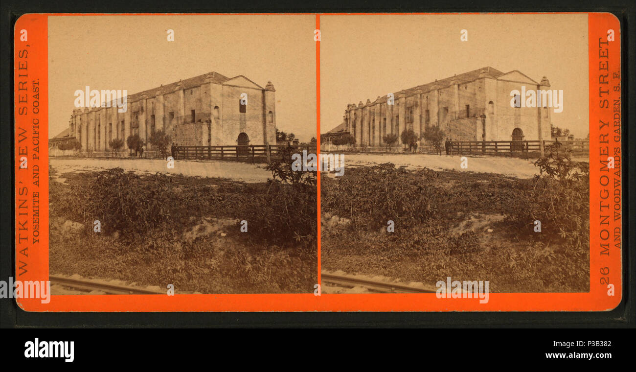 194 Mission San Gabriel, Californie, par Carleton Watkins, E., 1829-1916 Banque D'Images