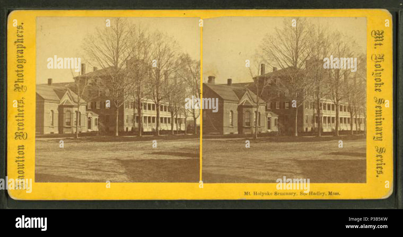 . Mt. Séminaire de Holyoke, So. Hadley, Massachusetts TITRE ALTERNATIF : Mt. Série Séminaire de Holyoke. Couverture : 1865 ?-1905 ?. Mentions légales Source : 1865 ?-1905 ?. Point numérique publié le 6-30-2005 ; mise à jour 2-12-2009. 200 Mt. Séminaire de Holyoke, So. Hadley, masse, par Knowlton Bros. Banque D'Images